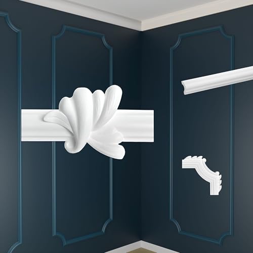MARBET DESIGN Wandvertäfelung Styropor weiß - Segmentierte Wanddekoration EPS Stuck Dekor Kunststoff - Wandprofil Segmente Flachprofile Wandkassetten Wanddekoration (LE-18-01 160x85 mm, 4 Stück) von Marbet Design