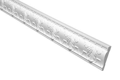 Marbet Deckenleiste B-17 weiß aus Styropor EPS - Stuckleisten gemustert, im traditionellen Design - (50 Meter Sparpaket) Styroporleiste Winkelleiste Wandleiste von Marbet Design