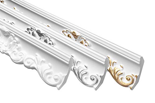 Marbet Deckenleiste B-35 weiß aus Styropor EPS - Stuckleisten gemustert, im traditionellen Design - (20 Meter Sparpaket) Zierleiste Eckleiste Eckprofile Stuck von Marbet Design