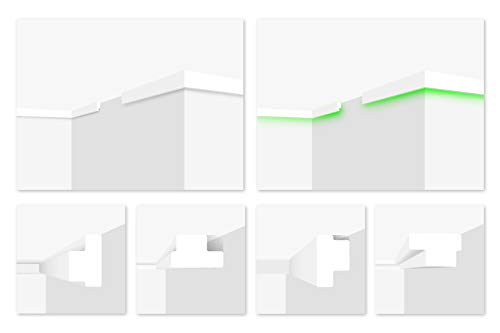 Marbet Design Deckenleisten aus Styropor XPS - Hochwertige Stuckleisten leicht & robust im modernen Design - (190 Meter Sparpaket E-44-20x32mm) Winkelleiste von Marbet Design