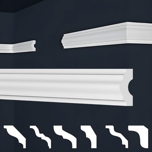 MARBET DESIGN Stuckleisten XPS Styropor weiß - Wandleisten Flachprofil Zierleisten E-Leisten - (30 Meter / 15 Leisten E-18) von Marbet Design