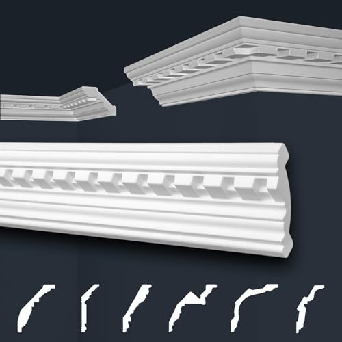 Marbet Deckenleisten weiß Sparpaket aus Styropor EPS - Stuckleisten gemustert, im traditionellen Design - (20 Meter B-15) Styroporprofil Winkelprofil Wandprofil von Marbet Design