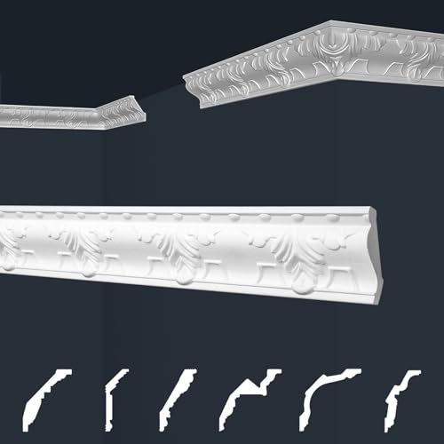 Marbet Deckenleisten weiß Sparpaket aus Styropor EPS - Stuckleisten gemustert, im traditionellen Design - (20 Meter B-16) Stuck Eckleiste Winkelleiste Wand von Marbet Design