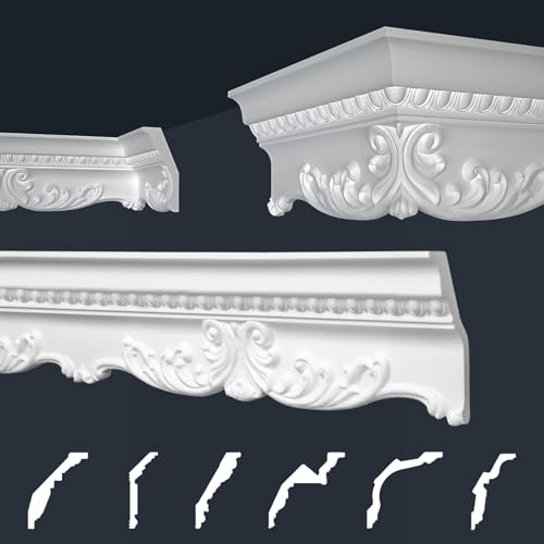 Marbet Deckenleisten weiß Sparpaket aus Styropor EPS - Stuckleisten gemustert, im traditionellen Design - (20 Meter B-36) Zierleiste Eckleiste Eckprofile Stuck von Marbet Design