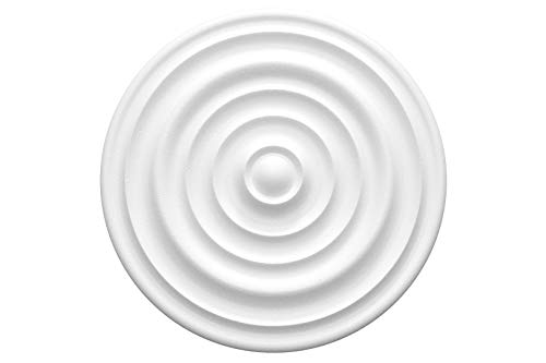 MARBET DESIGN Stuckrosette R-01, Ø 40cm - Deckenrosette weiß, aus EPS Styropor, Zierelement, Stuck, Wanddeko Wohnzimmer Lampe Polystyrol rund von Marbet Design