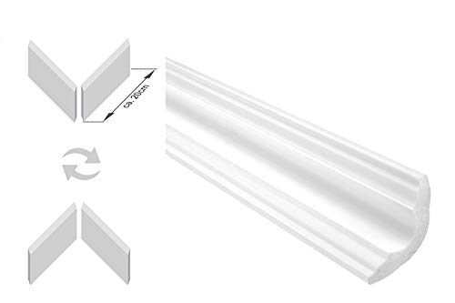 Zierleisten Sparpaket E-42-NK | inkl. vorgefertigte Ecken | leicht und stabil | extrudiertes Styropor | Stuckprofile | modern weiß | dekorativ | XPS | 35 x 35 mm | 30 Meter + 4 Ecken von Marbet Design