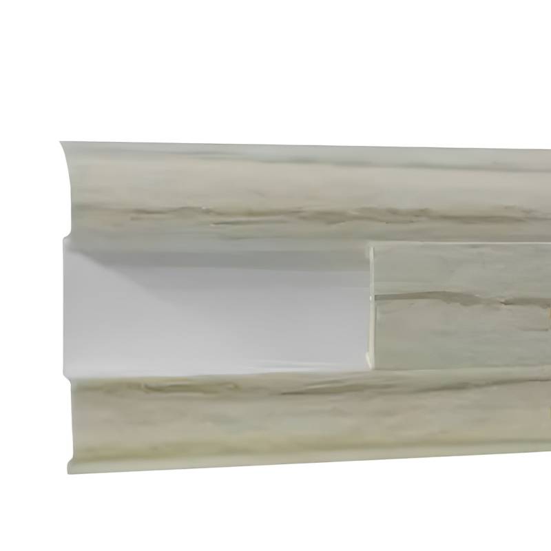 Bodenleisten Kunststoff PVC mit Kabelkanal Eiche weiß (18 x 55 x 2500 mm) von Marbet