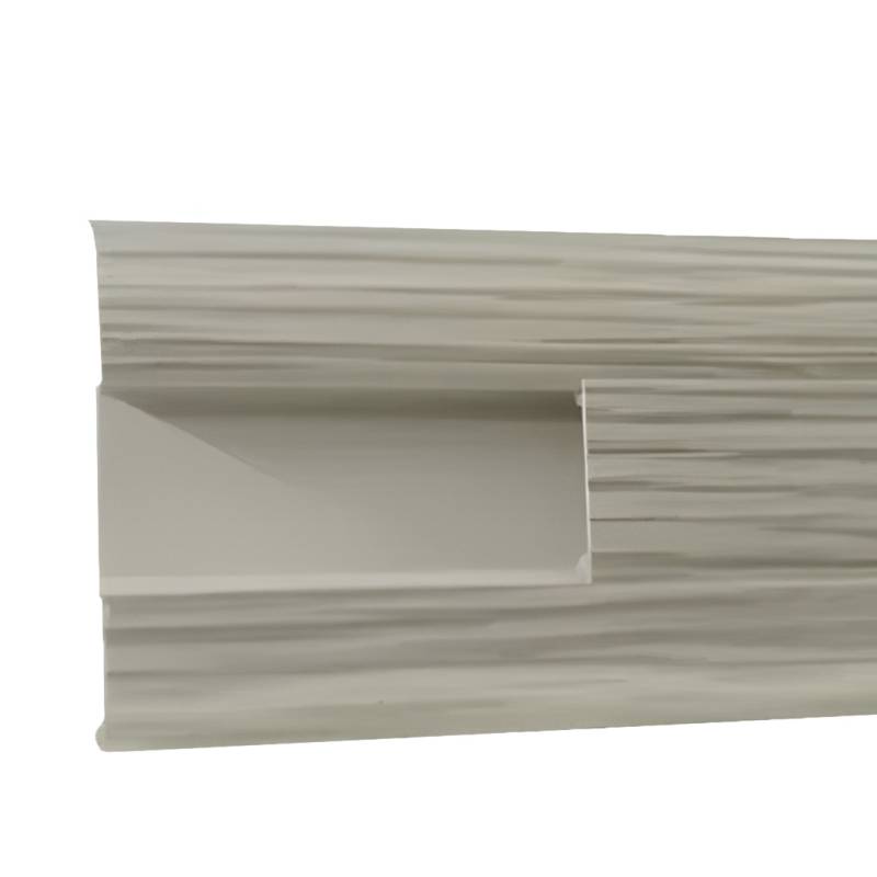 Bodenleisten Kunststoff PVC mit Kabelkanal Esche (18 x 55 x 2500 mm) von Marbet