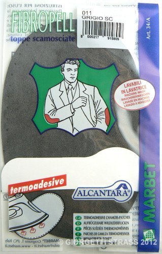 Marbet TOPPE Thermokleber Dunkelgrau Alcantara 17x11cm Oval Wildleder Patch von Marbet