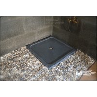 Basalt Anthrazit Quadrat Duschtablett - Handarbeit, 100% Naturstein, Duschsockel, Marmor Badezimmer von MarbleDesignMarket