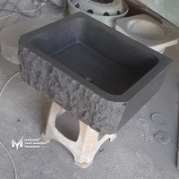 Basalt Design Split Face Küchenwaschbecken - Handarbeit, 100% Naturstein, Waschbecken von MarbleDesignMarket