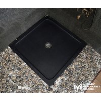 Basalt Schwarzes Quadrat Duschtablett - Handgefertigt, 100% Naturstein, Duschsockel, Marmor Badezimmer von MarbleDesignMarket