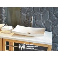 Beige Marmor Blatt Design Waschbecken - Handarbeit, 100% Naturstein von MarbleDesignMarket