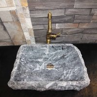 Bursa Schwarz Außen Split Square Waschbecken - Handgefertigt, 100% Naturstein von MarbleDesignMarket