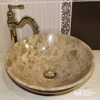 Light Emperador Schale Waschbecken - Handarbeit, %100 Naturstein von MarbleDesignMarket