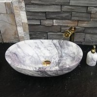 Lila Marmor Boot Waschbecken - Handgefertigt, 100% Naturstein von MarbleDesignMarket