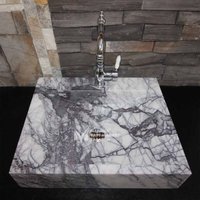 Lila Marmor Schrägkant Waschbecken - Handgefertigt, 100% Naturstein von MarbleDesignMarket