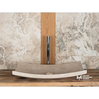 Travertin Blatt Design Waschbecken - Handarbeit, 100% Naturstein von MarbleDesignMarket