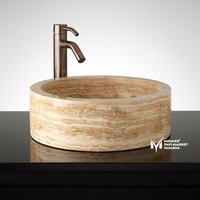 Travertin Rolle Waschbecken - Handarbeit, %100 Naturstein, Wohndekor von MarbleDesignMarket