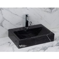 Tros Black Bow Surface Square Waschbecken - Handarbeit, 100% Naturstein von MarbleDesignMarket