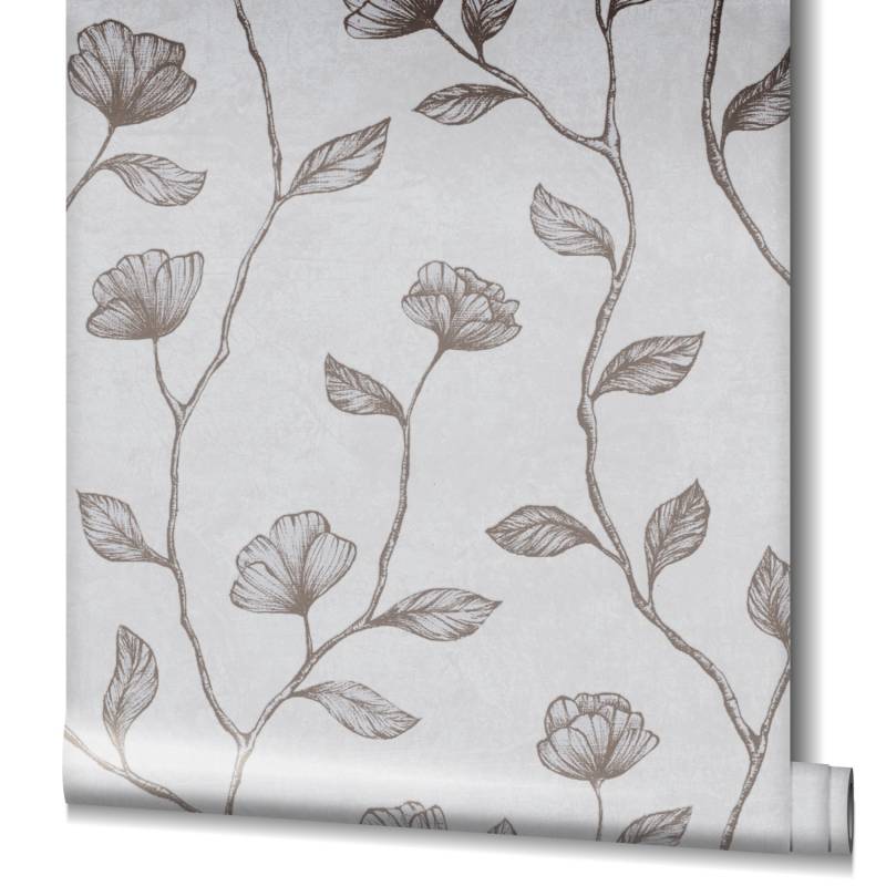 Marburg Vliestapete GZSZ Blumenoptik Floral 10,05 m x 0,53 m Braun FSC® von Marburg
