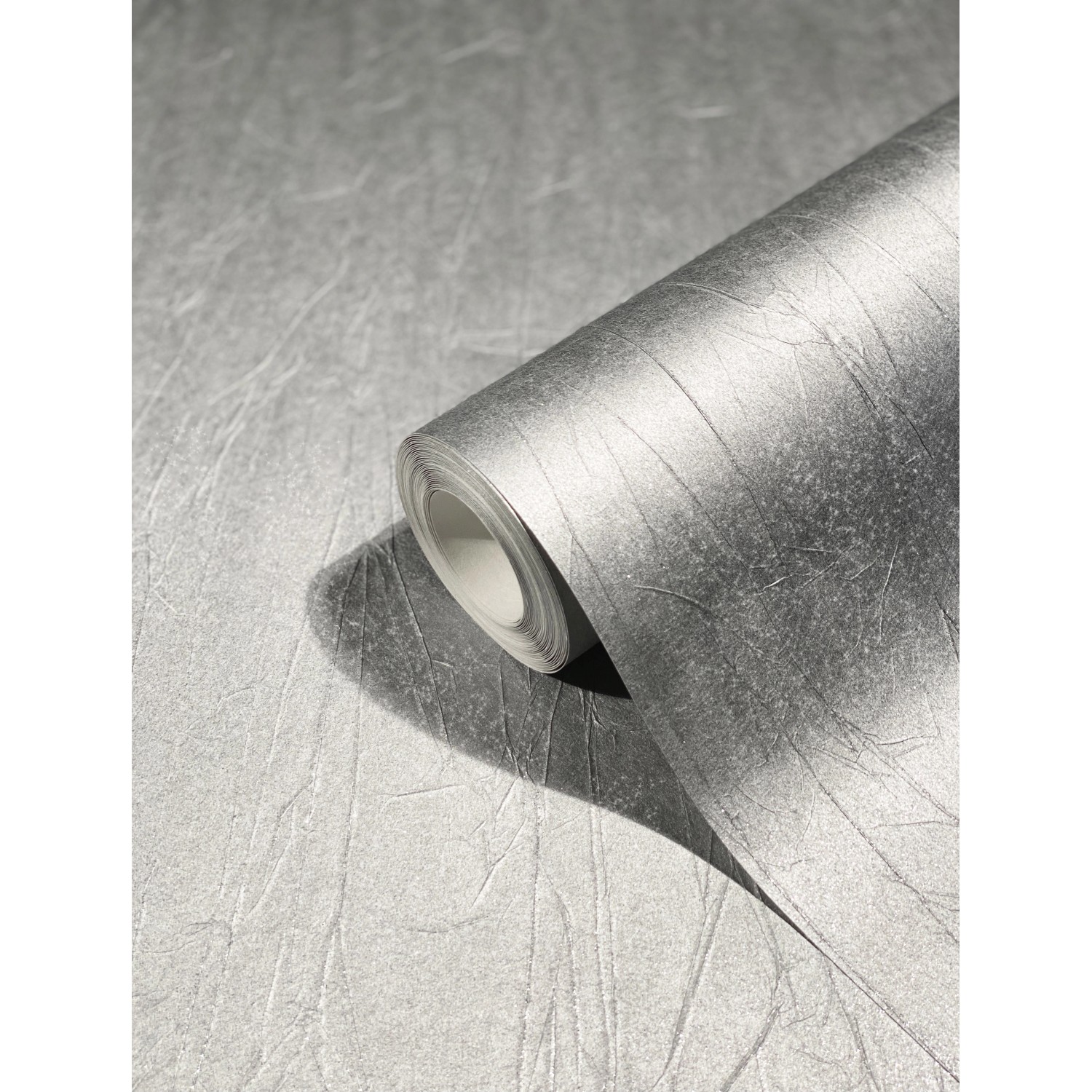 Marburg Vliestapete Uni Crushed-Optik Streifen Modern 10,05 m x 0,7 m Silber von Marburg