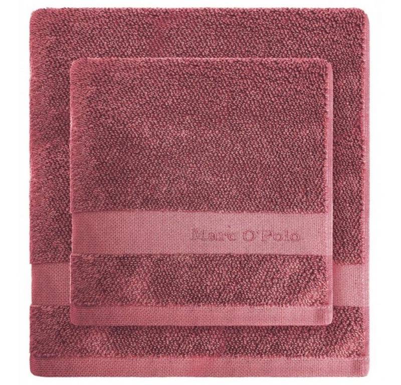 Marc O'Polo Home Gästehandtuch Melange Deep Rose/Warm Red, Baumwolle von Marc O'Polo Home