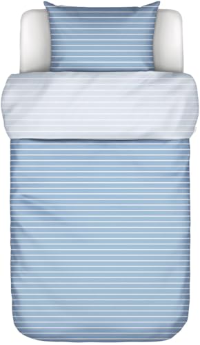 Marc O' Polo Baumwolltwill-Bettwäsche-Garnitur Thyra Farbe Denim Blue Größe 135x200+80x80 Marc O' Polo Baumwolltwill-Bettwäsche-Garnitur Thyra Farbe Denim Blue Größe 135x200+80x80 von Marc O'Polo