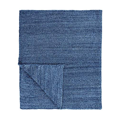 Marc O'Polo Kuara Plaid, 100% Baumwolle, Blue, 130 x 170 cm von Marc O'Polo