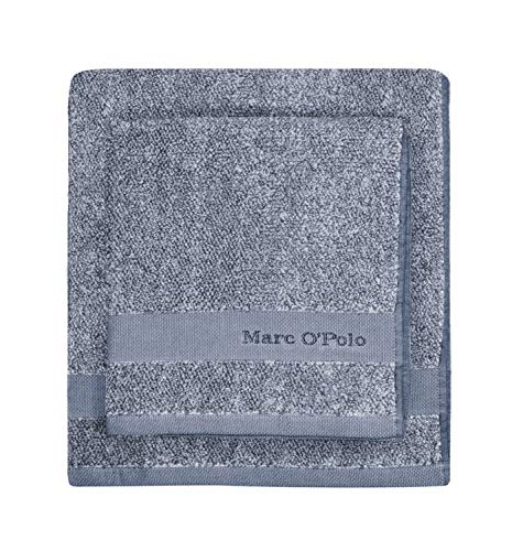 Marc O'Polo Melange Badetuch, Frottee, Baumwolle, gewebt, 550 g/m², Smoke Blue/Off White, 16 cm x 22 cm von Marc O'Polo