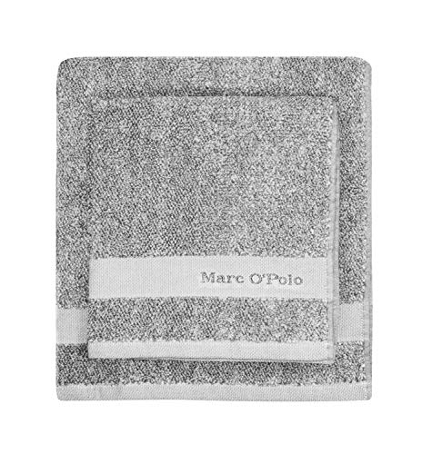 Marc O'Polo Melange Gästehandtuch, Frottee, Baumwolle, gewebt (550 gr/m2), Grey/White, 30 cm x 50 cm von Marc O'Polo