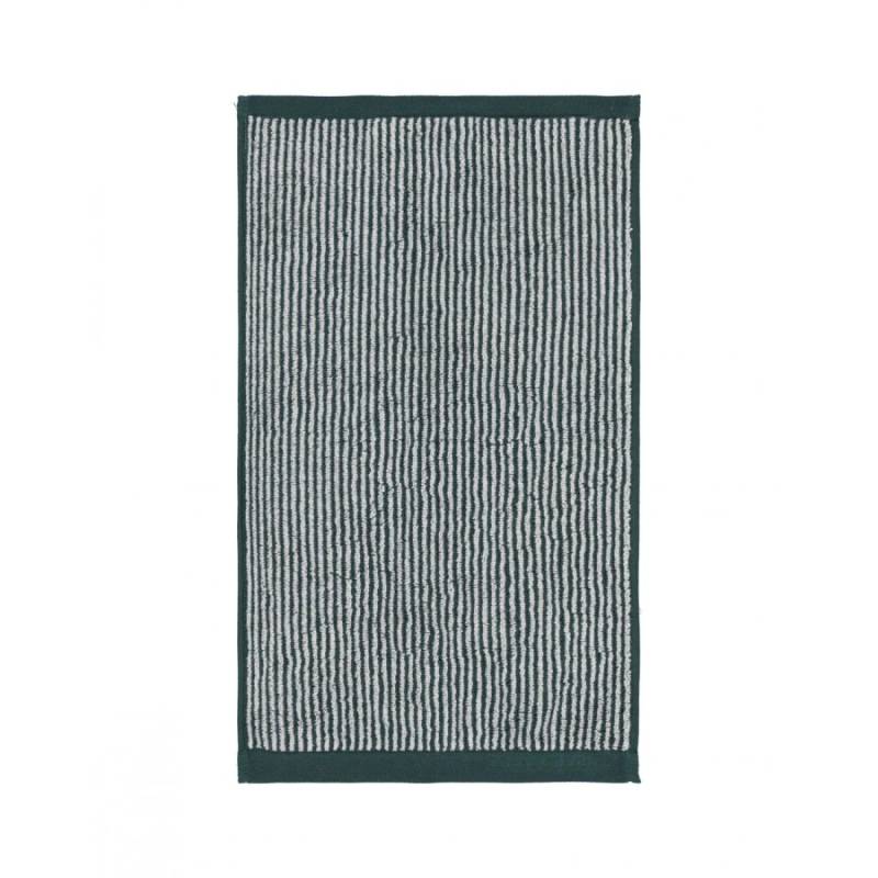 Marc O'Polo Timeless Tone Stripe Gästetuch - Pine Green/Offwhite - 30x50 cm von Marc O'Polo