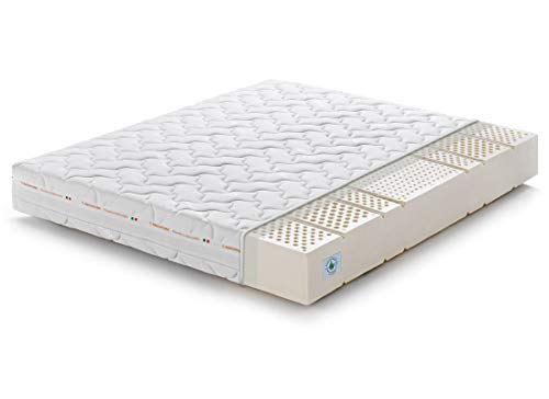 Marcapiuma - Doppelmatratze Sevenlife 20 Latexmatratze 160x200 cm Höhe 20 cm H2 Mittel Orthopädische Ergonomische Latex Matratze waschbar Gegen Milbe Silver Bezug EuroLatex Made in Italy von Marcapiuma