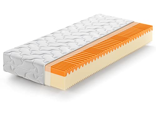Marcapiuma Einzelmatratze Memory Bio Soia 80x205 Höhe 20 cm - Sunrise Plus - H2 Medio/Rigido Medizinprodukt 7 Zonen Bezug Silver abnehmbar antiallergisch 100% Made in Italy von Marcapiuma