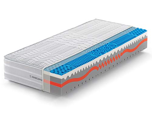 Marcapiuma - Einzelmatratze Sunshine Viscoschaum 90x195 h. 25 cm Orthopädische H2 Medium 9 zonen Viscomatratze Abziehbar Bezug Silber und Kohlen Faser gegen Milbe Atmungsaktiv Made in Italy Marcapiuma - Einzelmatratze Sunshine Viscoschaum 90x195 h. 25 cm Orthopädische H2 Medium 9 zonen Viscomatratze Abziehbar Bezug Silber und Kohlen Faser gegen Milbe Atmungsaktiv Made in Italy von Marcapiuma