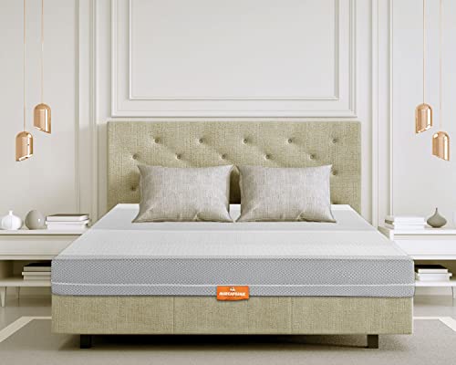 Marcapiuma Matratze 170x200 cm Viscoschaum Sunrise Plus Weiß Höhe 20 cm H3 Fest Härte abziehbarer Silber antiallergen gegen Milbe Bezug Made in Italy von Marcapiuma