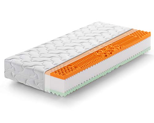 Marcapiuma - Matratze Memory Soia Bio 100x220 Höhe 22 cm - Rainbow Plus - Orthopädische Öko-Tex MEDIZINPRODUKT H3 Fest Viscomatratze - Abziehbar Silver Bezug gegen Milbe Atmungsaktiv - Made in Italy von Marcapiuma