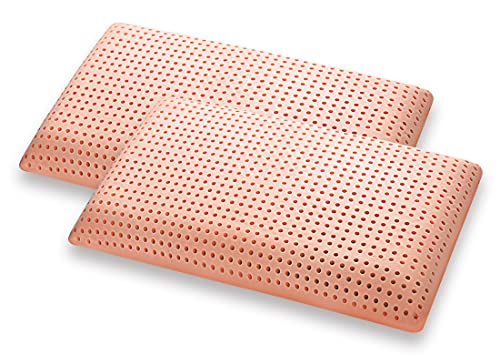 Marcapiuma - Paar Memory Nackenstützkissen Bio CLEAN waschbar SUPER HYGIENISCH kühl - Bio Memory Soja Orthopädische Kissen 100% Baumwolle Bezug - Kopfkissen gegen Milbe Made in Italy von Marcapiuma
