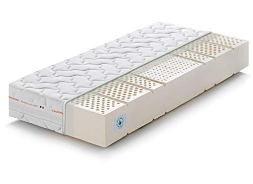 Marcapiuma - Sevenlife 20 Latexmatratze 120x220 cm Höhe 20 cm H2 Mittel Orthopädische Ergonomische Latex Matratze waschbar Gegen Milbe Silver Bezug EuroLatex Made in Italy von Marcapiuma