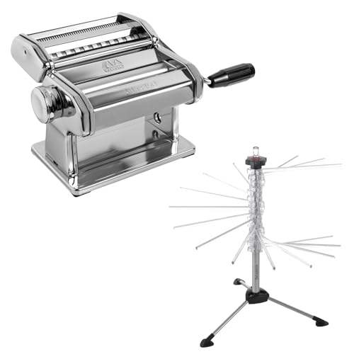 Marcato Classic Nudelmaschine Atlas 150 & TP-NEU Tacapasta Platzsparender Teigtrockner, Kunststoff, Transparent von MARCATO