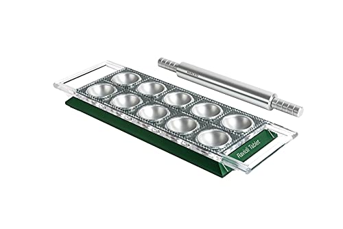 Marcato Ravioli Tablet Nudelform, Aluminium, Grün, 36 x 21 x 7 cm von MARCATO