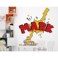 Boom Bang Pow - Wandtattoo Name Comics Personalisierter Kinderzimmer Vinyl Cutte von MarcelloSellingWorld