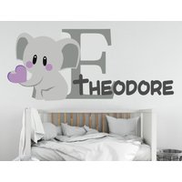 Elefant Wandtattoo Kunst - Für Kinderzimmer 3D Vinyl Namensaufkleber Baby von MarcelloSellingWorld