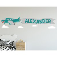 Flugzeug Wandtattoo Kinderzimmer Junge - Name Aufkleber Für Schlafzimmer Kinderzimmer Wandaufkleber von MarcelloSellingWorld