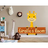 Giraffe Wanddeko - Niedliche Tier Wandkunst Tapete Zimmer Home Decor Kostüm Wandtattoo Namensaufkleber Raum 3D Druck von MarcelloSellingWorld