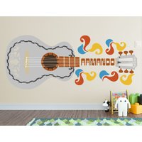 Gitarre Wanddeko - Süße Musik Wandkunst Tapete Raum Home Decor Wandtattoo Name Aufkleber 3D Druck von MarcelloSellingWorld