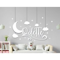 Mond Wolken Wandtattoo Kunst - Sterne Für Kinderzimmer 3D Vinyl Landschaft Wandaufkleber Baby Wald von MarcelloSellingWorld