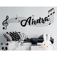 Musik Zitate Wandtattoos - 3D Wandtattoo Tapete Note Kinderzimmer Wanddekoration Individueller Name von MarcelloSellingWorld