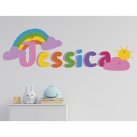 Regenbogen Party Dekoration - Tapete Geburtstag Home Decor Individuelle Namensaufkleber Zimmer 3D Druck Natur Kinderzimmer Wand von MarcelloSellingWorld