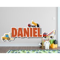 Truck Wanddeko - Niedliches Zimmer Tapete Niedlicher Lkw-Aufkleber 3D Druck Auto Jungen Kinderzimmer Wand von MarcelloSellingWorld